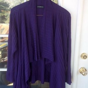 Deep Purple Open Cardigan Sweater